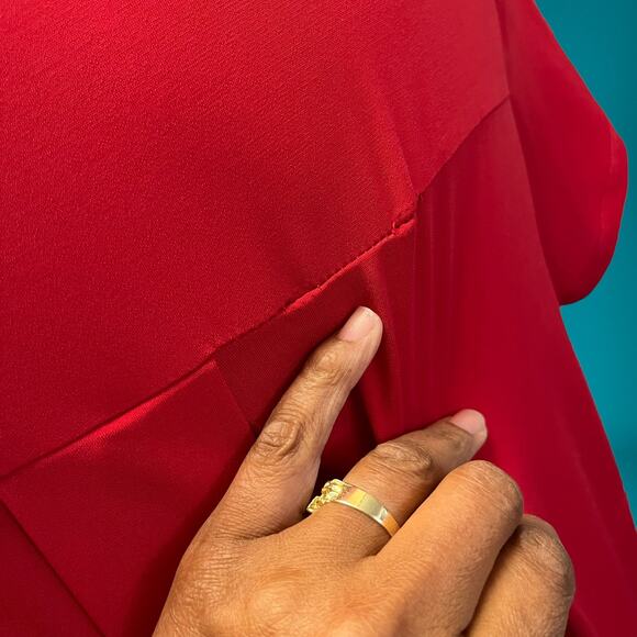 Roz & Ali Plus Size 2X Quarter Zip Flowy Blouse Heavyweight Business Office - Picture 5 of 9